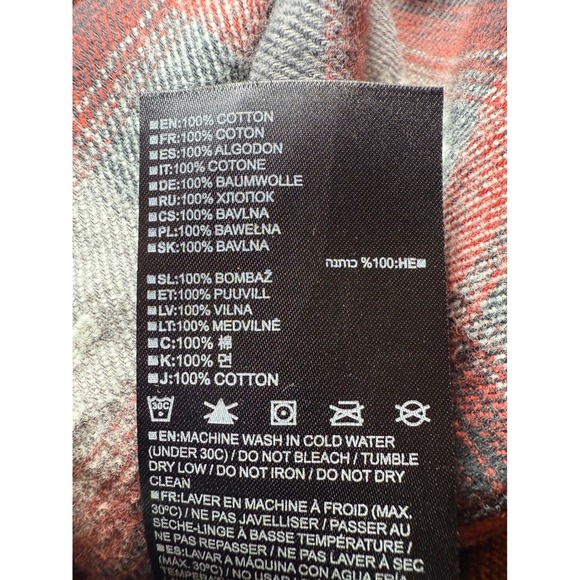 Burton Mens Flannel Shirt L Red Black Aztec Button Down Long Sleeve Snowboarding - Picture 5 of 10